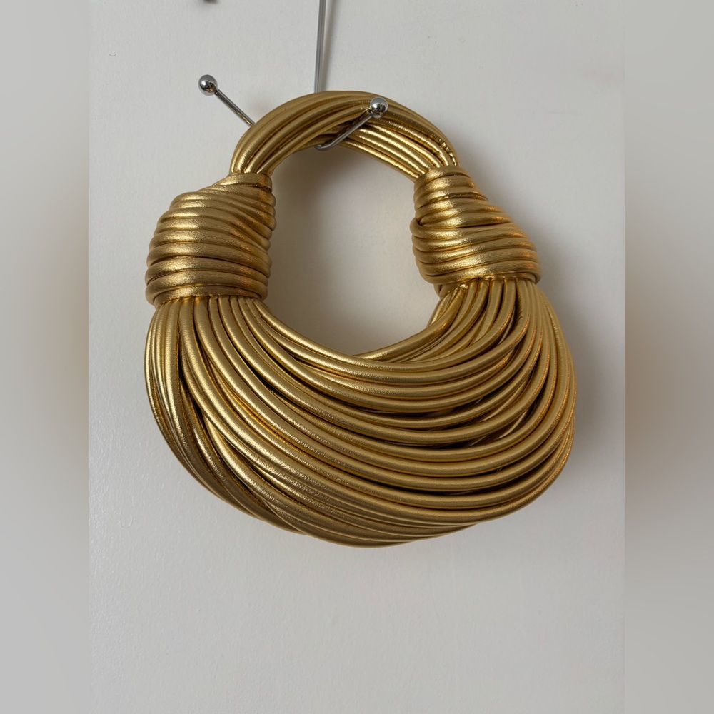 Gold Women’s Noodle Knot Handheld Mini Handbag